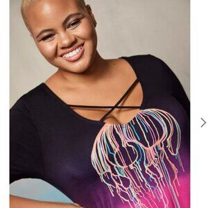 Super Soft Tee - Dip Dye LoveSick Drip Skull Pink size 0  12/14